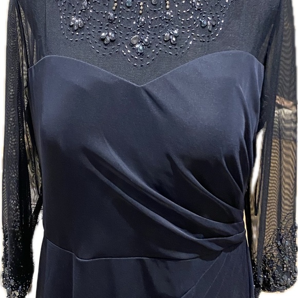 Navy beaded evening dress - Picture 4 of 8